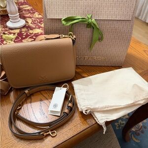 Tory Burch Brown Leather Crossbody Bag